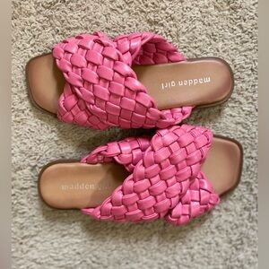 Madden Girl braided pink comfy sandals 6.5